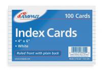 1JLB4 Index Cards, Ruled, 4 x 6In.PK100