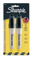 1JU71 Permanent Marker, Chisel, Black, PK2