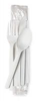 1JYY8 Wrapped Cutlery, White, Pk250