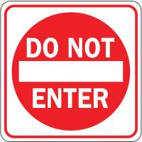 1K853 Traffic Sign, 30 x 30In, R/WHT, Text, R5-1