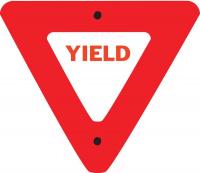 6CFG1 Traffic Sign, 24 x 24In, R/WHT, Yield, R1-2