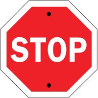 6DUW8 Traffic Sign, 30 x 30In, WHT/R, Stop, Text