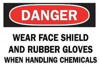 1K889 Danger Sign, 10 x 14In, R and BK/WHT, ENG