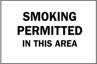 1K893 Sign, 10x14, Smoking Permitted in This