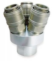 1KEG5 Pneumatic Manifold, 3 Way, 1/4 In NPT, SS