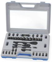 1KEH3 Socket Set, 1/4 and 3/8 In Drive, 37 PC