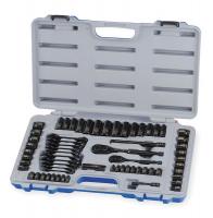 1KEH4 Socket Set, 1/4 And 3/8 In Drive, 64 PC