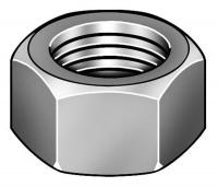 1KYG6 Hex Nut, M10-1.50, Full, Steel, Zinc, PK 20