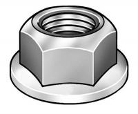 1KYV5 Locknut, Flange, 3/8-16, Steel, Plain, PK 15