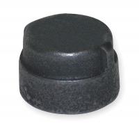 1LBZ4 Cap, Black Malleable Iron, 300 PSI, 1/4 In