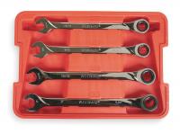 1LCD4 Ratcheting Wrench Set, SAE, 12 pt., 4 PC