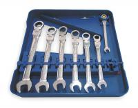1LCD5 Ratcheting Wrench Set, SAE, 12 pt., 7 PC