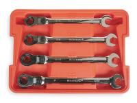 1LCD7 Ratcheting Wrench Set, SAE, 12 pt., 4 PC