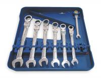 1LCD8 Ratcheting Wrench Set, Metric, 12 pt., 7 PC