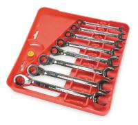 1LCE2 Ratcheting Wrench Set, SAE, 12 pt., 8 PC