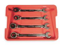 1LCE3 Ratcheting Wrench Set, SAE, 12 pt., 4 PC