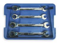 1LCE5 Ratcheting Wrench Set, Metric, 12 pt., 4 PC