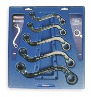 1LCE8 Ratcheting Wrench Set, Metric, 12 pt., 5 PC