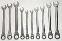 1LCF4 Ratcheting Wrench Set, SAE &amp; Metric, 10 PC
