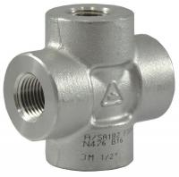 1LVJ9 Cross, 1/2In, 304 Stainless Steel, 3000 PSI