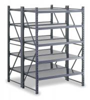 1LXD6 Boltless Shelving, Dbl Strt, 52x52, 5 Shelf