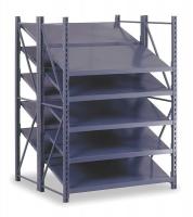 1LXE6 Boltless Shelving, Dbl Tilt, 52x48, 5 Shelf