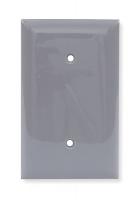 1LXR5 Wall Plate, Blank, 1Gang, Gray