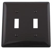 1LXT7 Wall Plate, Switch, 2Gang, Brown