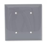 1LXT9 Wall Plate, Blank, 2Gang, Gray