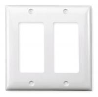 1LXU9 Wall Plate, GFCI, 2Gang, White