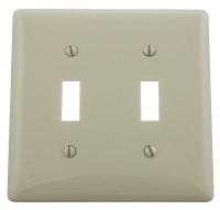 1LXY5 Wall Plate, Switch, 2Gang, Ivory