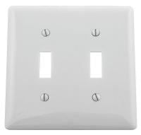 1LXY7 Wall Plate, Switch, 2Gang, White