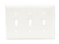 1LXZ1 Wall Plate, Switch, 3Gang, White