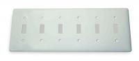 1LXZ8 Wall Plate, Switch, 6Gang, White