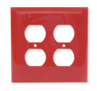 1LYB2 Wall Plate, Duplex, 2Gang, Red