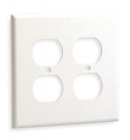 1LYB3 Wall Plate, Duplex, 2Gang, White