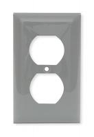 1LYB5 Wall Plate, Duplex, 1Gang, Gray