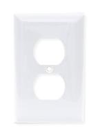 1LYB9 Wall Plate, Duplex, 1Gang, White