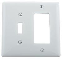 1LYC3 Wall Plate, 2Gang, Nylon, White