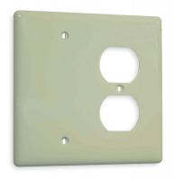 1LYC4 Wall Plate, 2Gang, Nylon, Ivory
