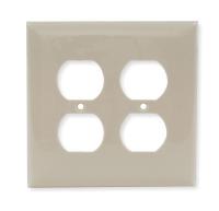 1LYD8 Wall Plate, Duplex, 2Gang, Ivory