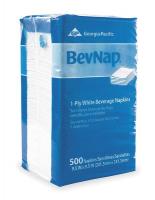 1LYK2 Beverage Napkin, BevNap, White, PK4000