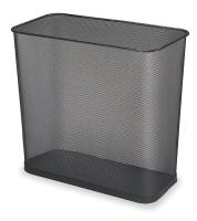 1LYL7 Wastebasket, Black, Mesh, 7.5 G
