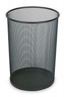 1LYL8 Wastebasket, Round, Black, Mesh, 5 G