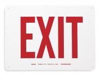 1M430 Exit Sign, 10 x 14In, R/WHT, Economy PLSTC