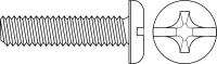 1MA17 Metal Screw, Pan, #4, 3/4 In L, PK 100