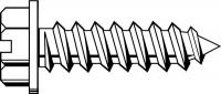 1MB56 Metal Screw, Hex Washer, #6, 5/8 In L, PK100