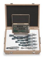 1MDW5 Micrometer Set, 0 to 6 In, 0.0001 In, 6 Pc