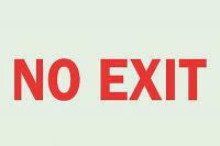 1MK22 No Exit Sign, 7 x 10In, R/WHT, No Exit, ENG