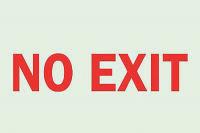 1MK23 No Exit Sign, 10 x 14In, R/WHT, No Exit, ENG